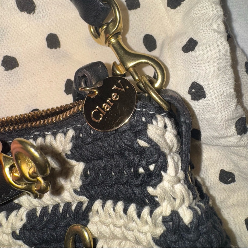RARE Clare V. Crochet Checker Petit Moyen - Picture 8 of 8
